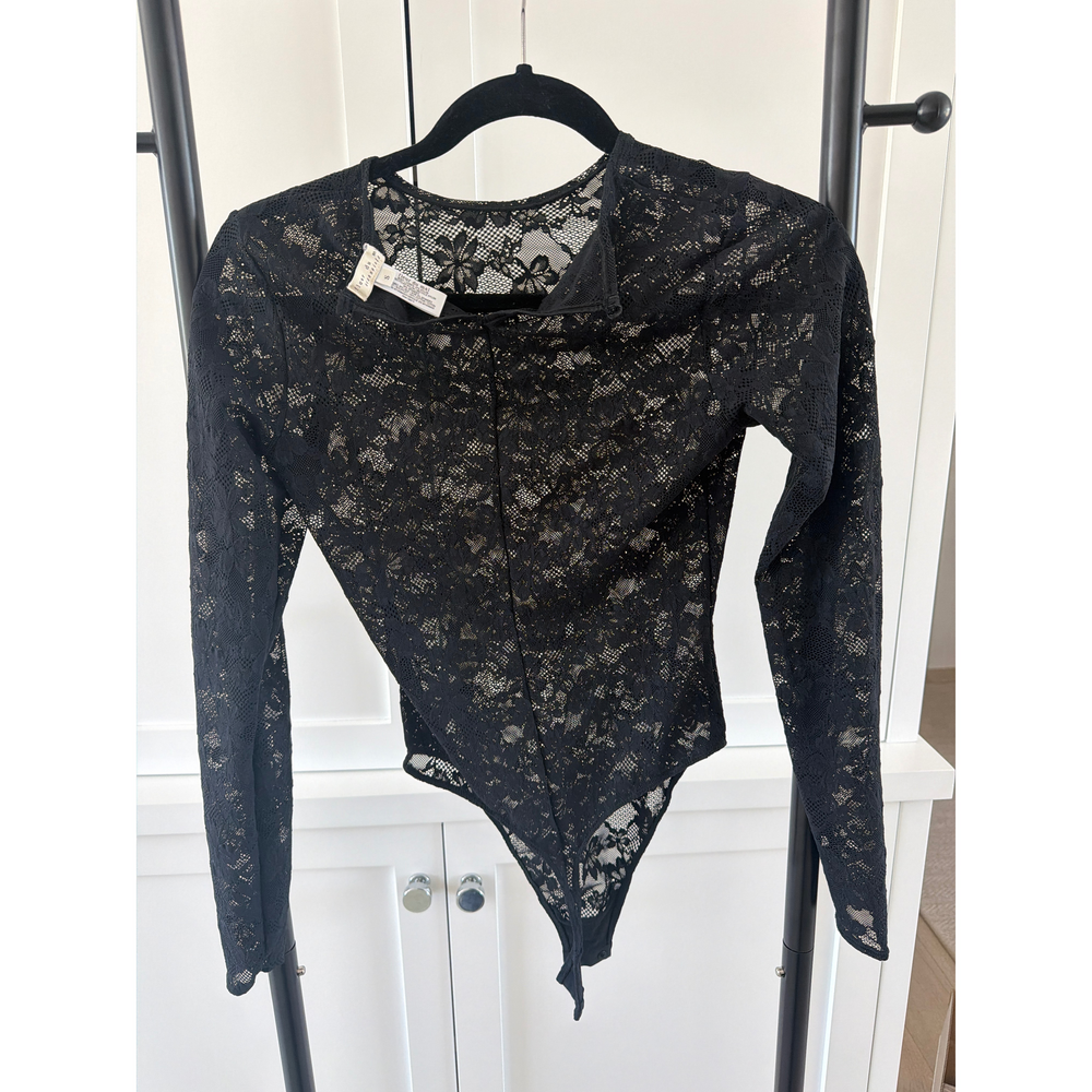 Fleur Du Mal Black Lace Long Sleeve Bodysuit - Picture 2 of 3